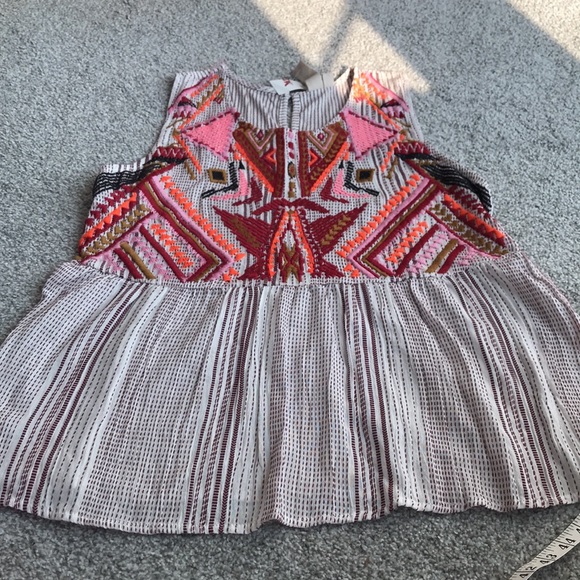 Anthropologie Dolan Embroidered Tribal Print Crewneck Tank Top - Picture 3 of 8